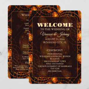 Elegant Classic Boho Modern Gold #901 Wedding Programme