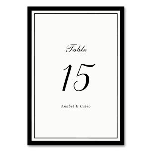 Elegant Classic Border Frame Wedding Table Number