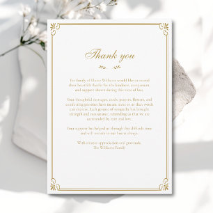 Elegant Classic Border White After Funeral Thank You Card