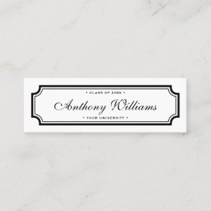 Elegant classic border white graduation name card