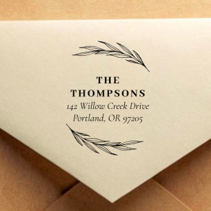 Elegant & Classic Botanical Return Address Rubber Stamp