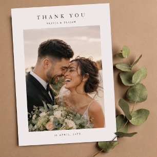 Elegant Classic Bride and Groom Photo Wedding Thank You Card