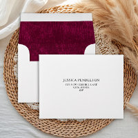Elegant Classic Burgundy Berry Wedding RSVP