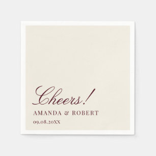 Elegant Classic Burgundy Cheers Wedding Napkin