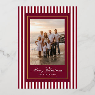 Elegant Classic Burgundy Red Stripe Photo