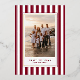 Elegant Classic Burgundy Red Stripe Photo