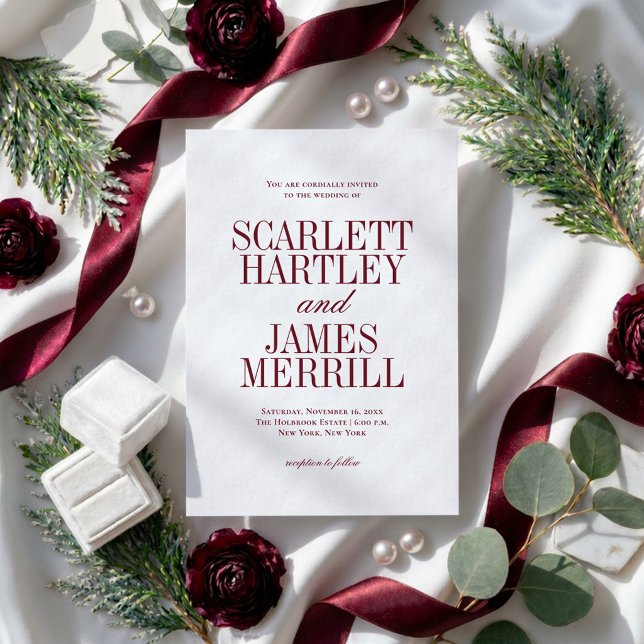 Elegant Classic Burgundy Wedding Invitation (Creator Uploaded)