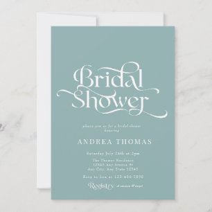 Elegant Classic Calligraphy Bridal Shower Invitation