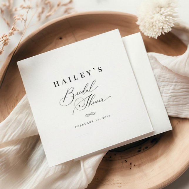 Elegant Classic Calligraphy Bridal Shower Napkin (Creator Uploaded)