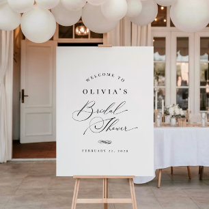 Elegant Classic Calligraphy Bridal Shower Sign