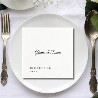 Elegant Classic Calligraphy Personalised Wedding Napkin
