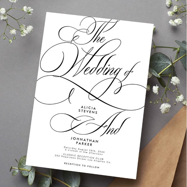 Elegant classic calligraphy script wedding invitation (Creator Uploaded)