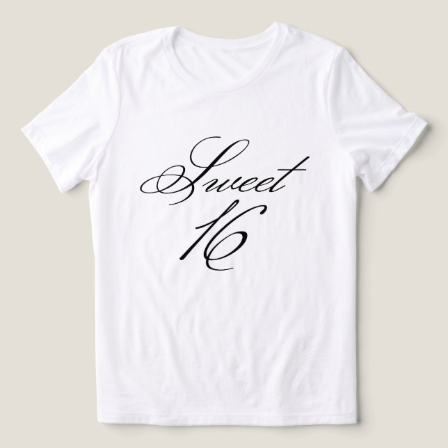 Elegant Classic Calligraphy Sweet 16 Tri-Blend Shirt (Design Front)
