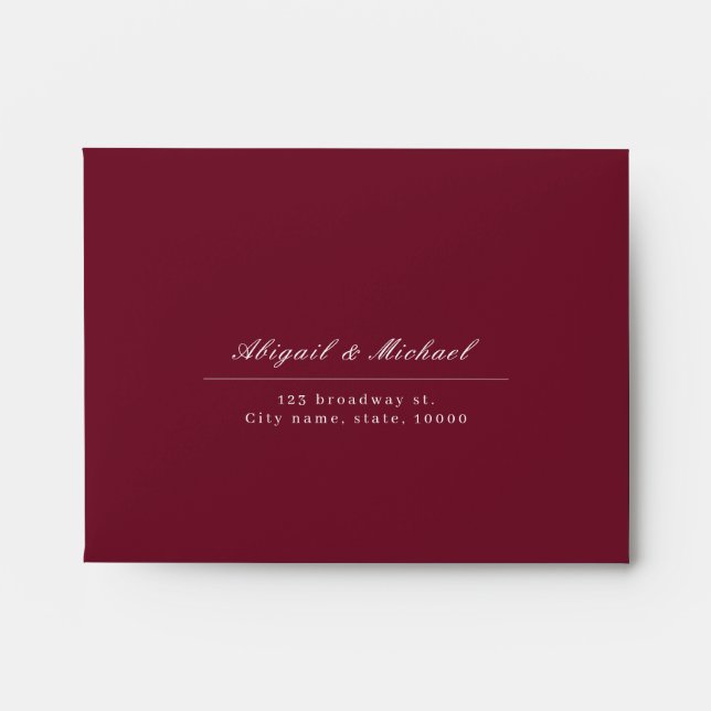 Elegant classic calligraphy vintage wedding RSVP Envelope (Front)