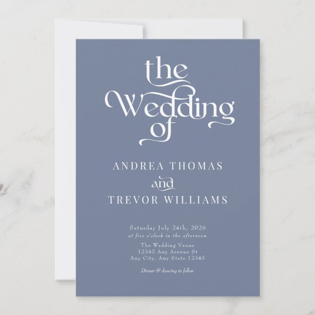 Elegant Classic Calligraphy Wedding Invitation (Front)