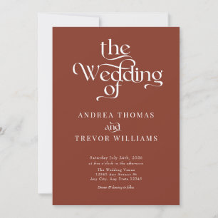 Elegant Classic Calligraphy Wedding Invitation