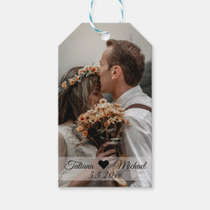 elegant classic calligraphy wedding photo gift tags