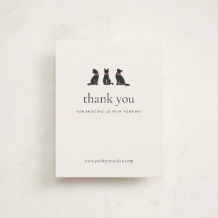 Elegant Classic Cat Grooming Business Insert Thank You Card