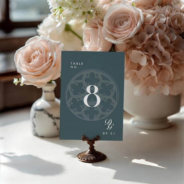 Elegant Classic Cathedral Orion Blue Table Number (Creator Uploaded)