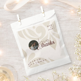 Elegant Classic Chic Damask Photo Wedding Favour Bags