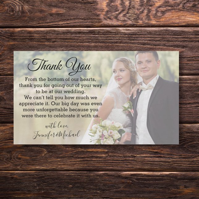 elegant classic chic thank you wedding day photo  card (Creator Uploaded)