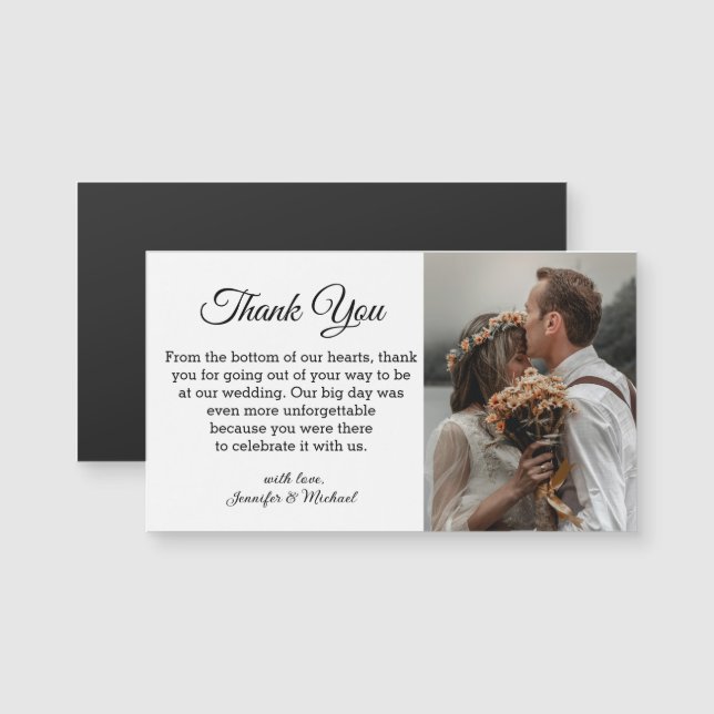 elegant classic chic thank you wedding Magnet (Front/Back)