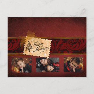 Elegant Classic Christmas Photocard Holiday Postcard