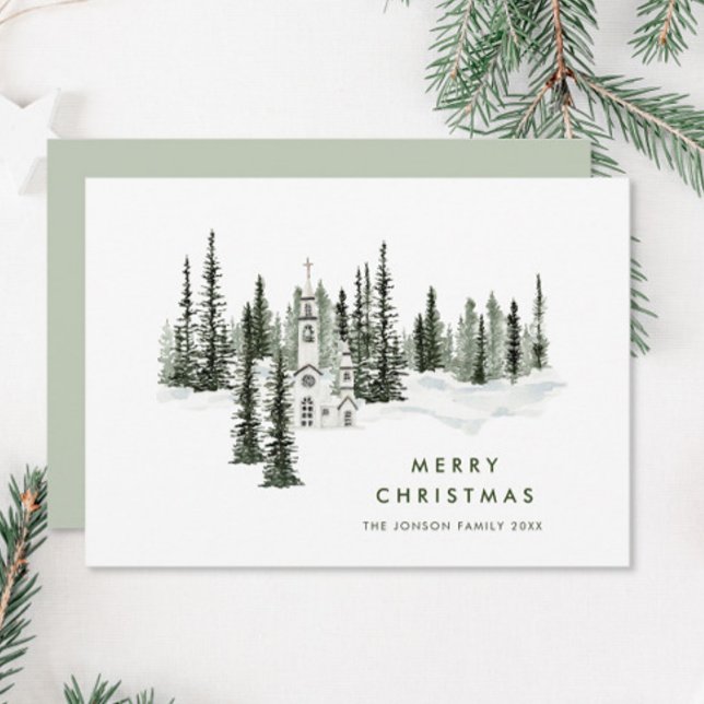 Elegant Classic Christmas Winter Forest Holiday Card (Creator Uploaded)