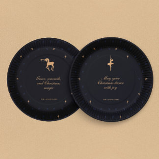 Elegant classic dark blue paper plate