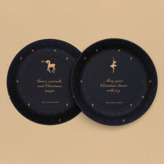 Elegant classic dark blue paper plate