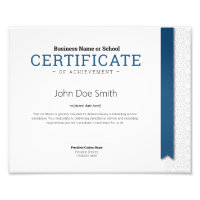 Elegant Classic Diploma Certificate blue ribbon