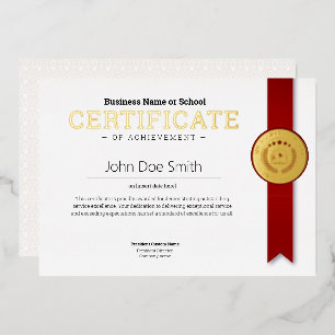 Elegant Classic Diploma Certificate gold foil seal