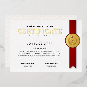 Elegant Classic Diploma Certificate gold foil seal