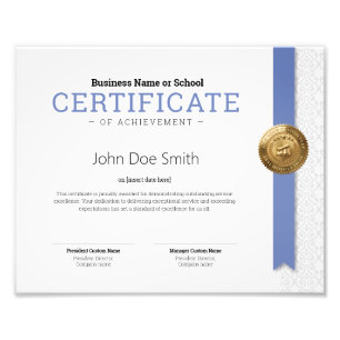 Elegant Classic Diploma Certificate gold foil seal Photo Print