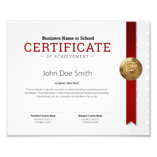 Elegant Classic Diploma Certificate gold foil seal Photo Print