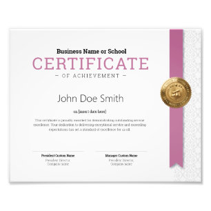 Elegant Classic Diploma Certificate gold foil seal Photo Print