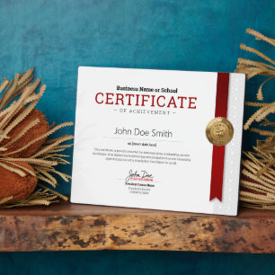 Elegant Classic Diploma Certificate gold foil seal Plaque