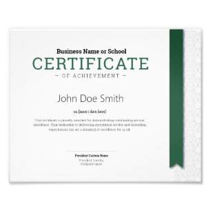 Elegant Classic Diploma Certificate green ribbon Photo Print