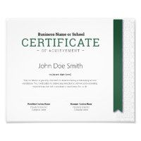 Elegant Classic Diploma Certificate green ribbon