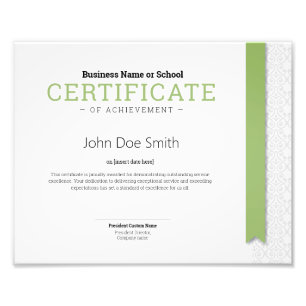 Elegant Classic Diploma Certificate lime ribbon Photo Print