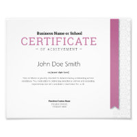 Elegant Classic Diploma Certificate pink ribbon