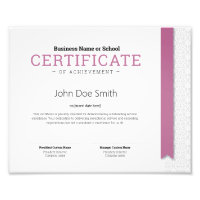 Elegant Classic Diploma Certificate pink ribbon