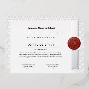 Elegant Classic Diploma Certificate seal silver