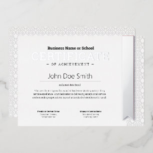 Elegant Classic Diploma Certificate silver foil
