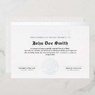Elegant Classic Diploma Certificate silver seal