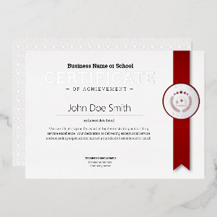 Elegant Classic Diploma Certificate silver seal