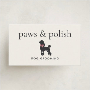 Elegant Classic Dog Groomer Editable Business Card