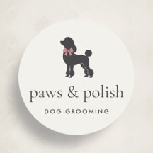 Elegant Classic Dog Groomer Logo Classic Round