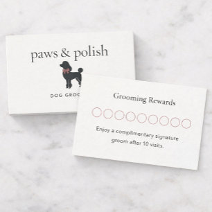 Elegant Classic Dog Groomer Loyalty Card