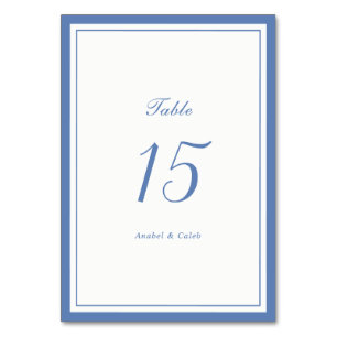 Elegant Classic Dusty Blue Frame Wedding Table Number